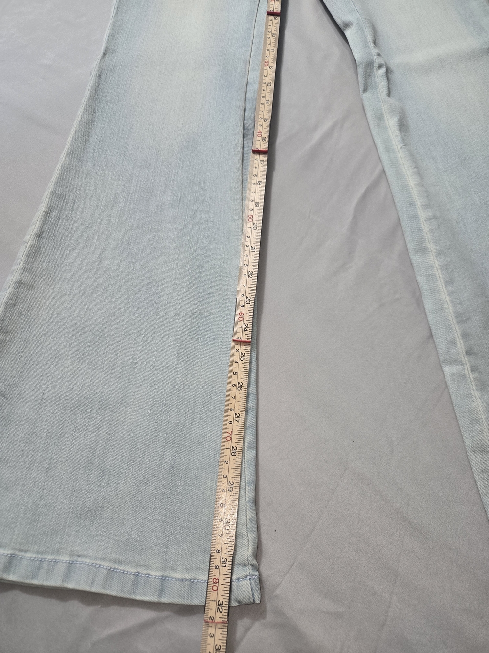 New York & Company Light Wash Flare Jeans - Pale Blue - Picture 2 of 6
